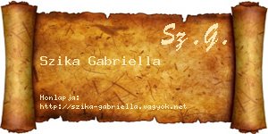 Szika Gabriella névjegykártya